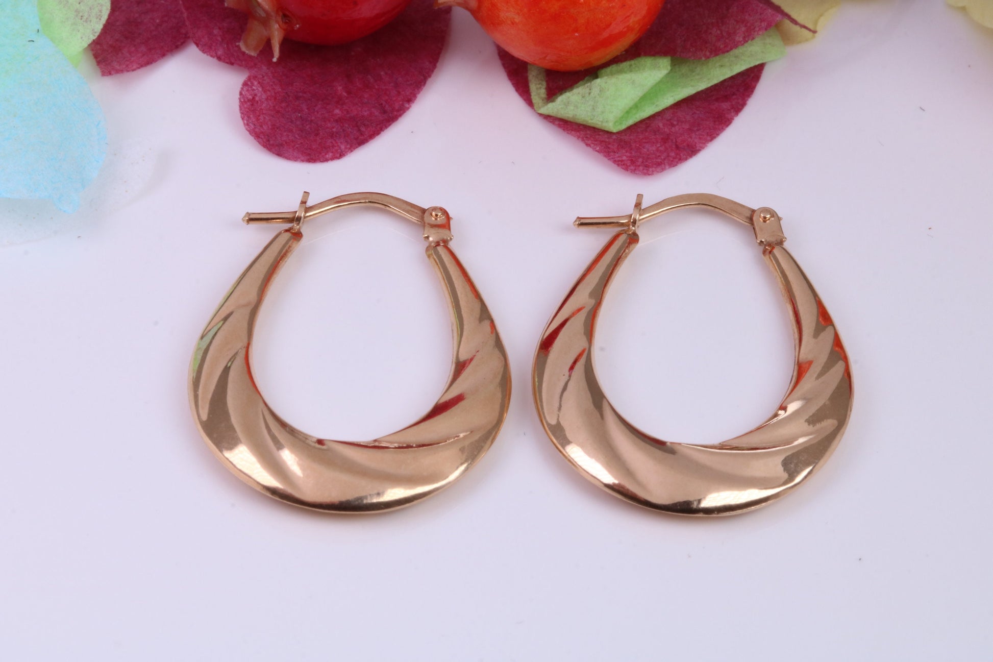 27 mm Long Hoop Creole Earrings Made from Solid 9ct Yellow Gold