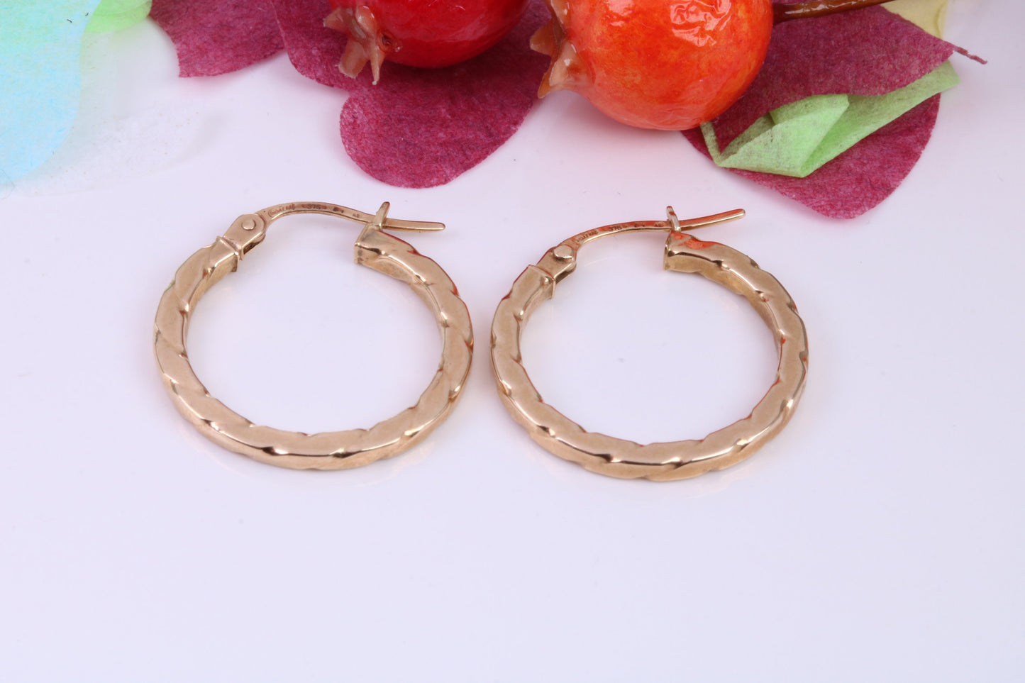 20 mm Round Hoop Creole Earrings Made from Solid 9ct Yellow Gold, British Hallmarked