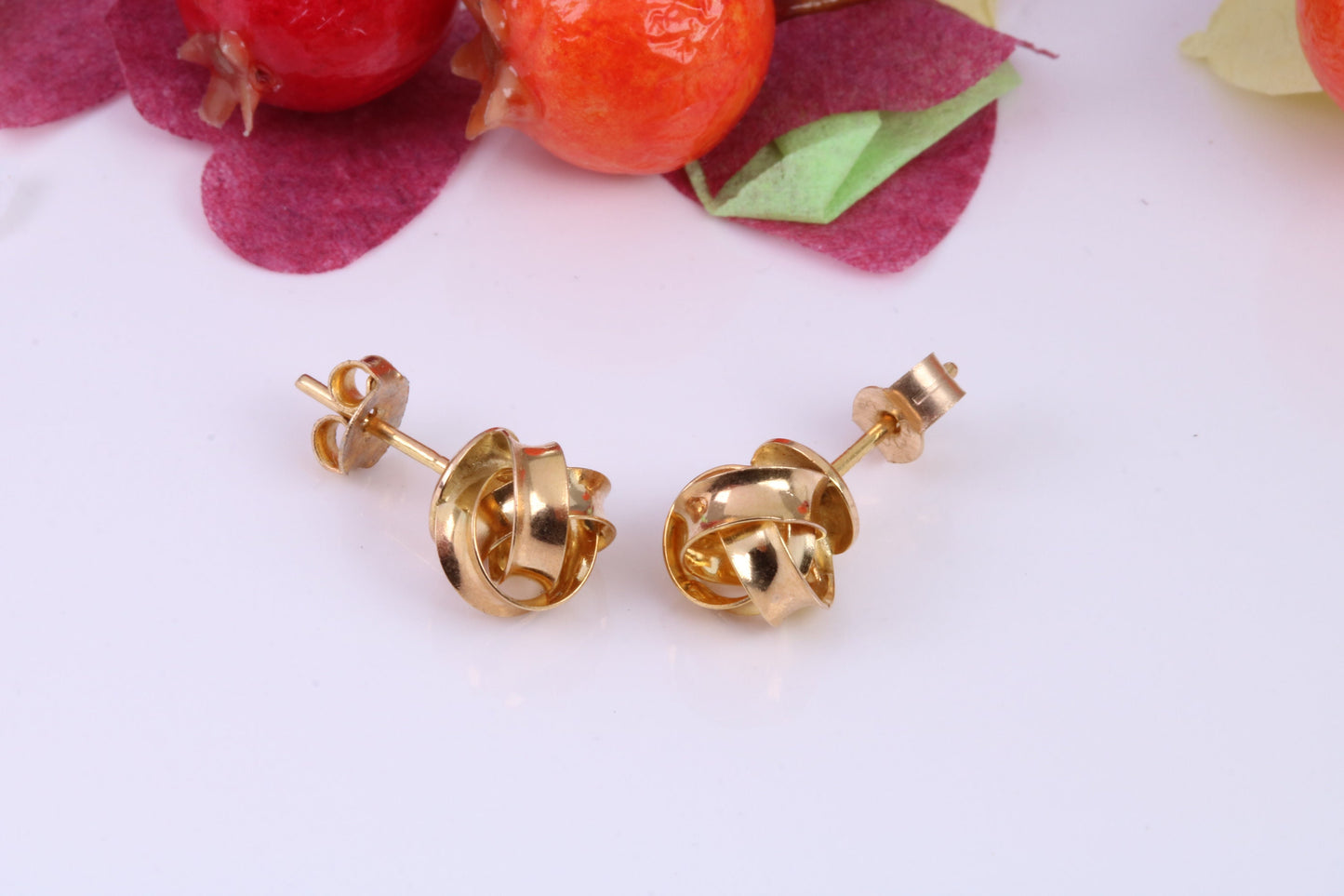 8 mm Round Knotted Stud Earrings Made from Solid 9ct Yellow Gold