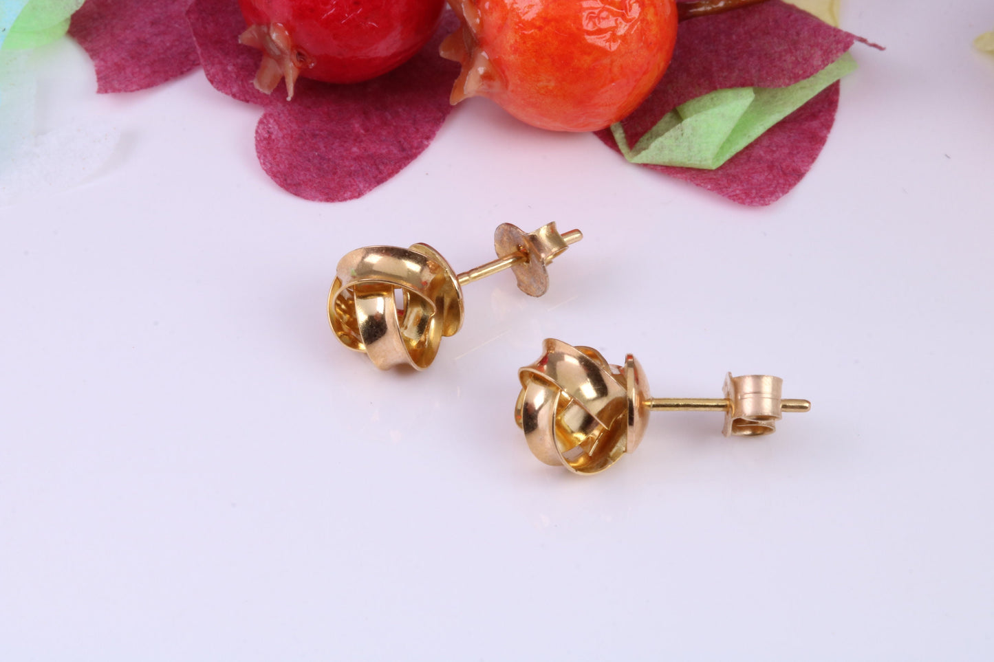 8 mm Round Knotted Stud Earrings Made from Solid 9ct Yellow Gold