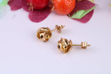 8 mm Round Knotted Stud Earrings Made from Solid 9ct Yellow Gold
