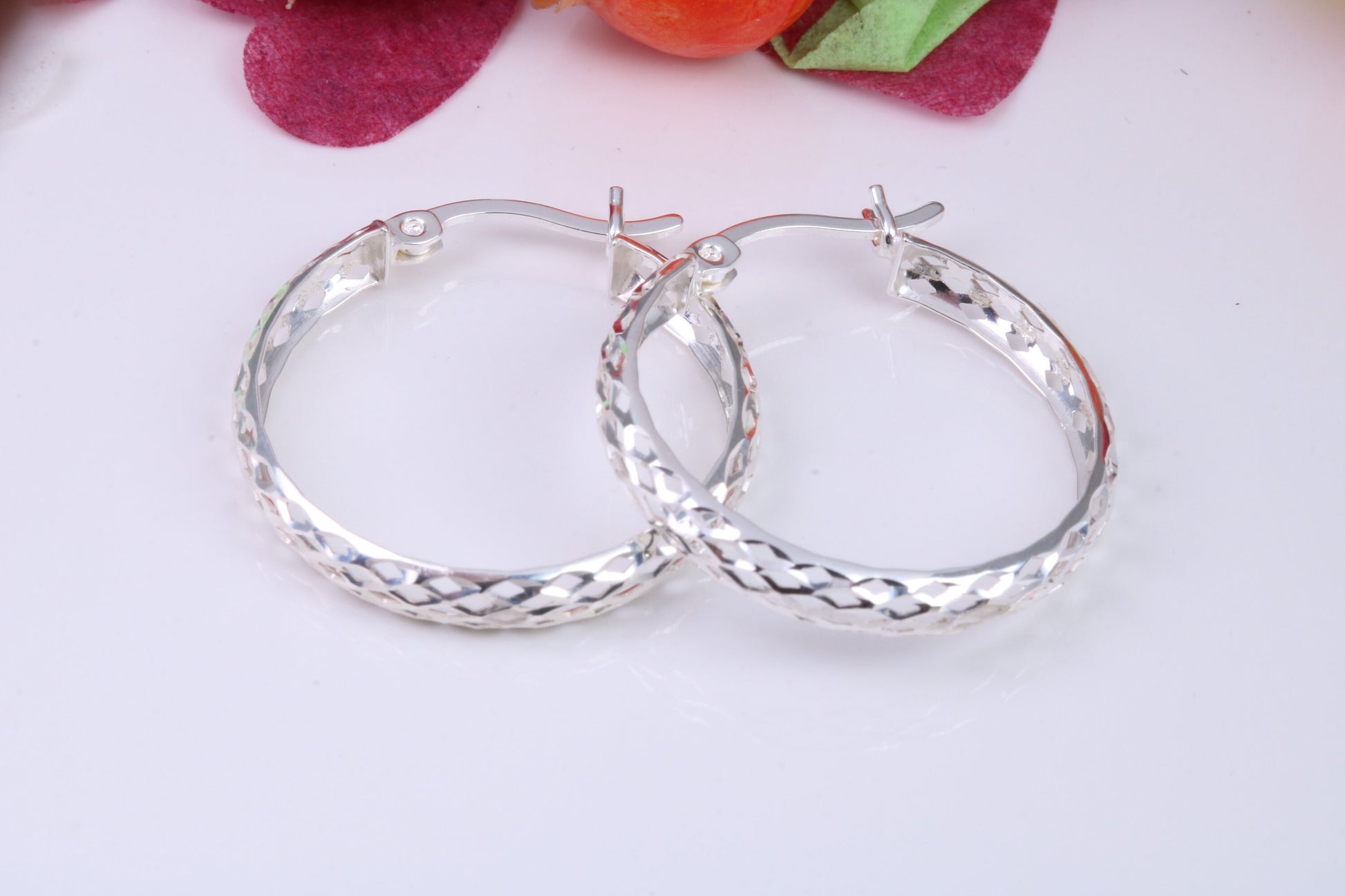 25 mm Round Creole Hoop Earrings Made from 925 Grade Sterling Silver