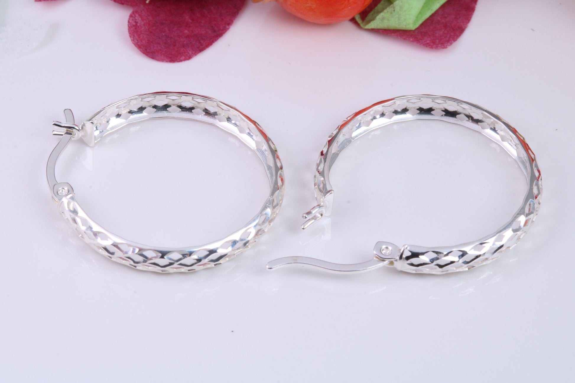 25 mm Round Creole Hoop Earrings Made from 925 Grade Sterling Silver