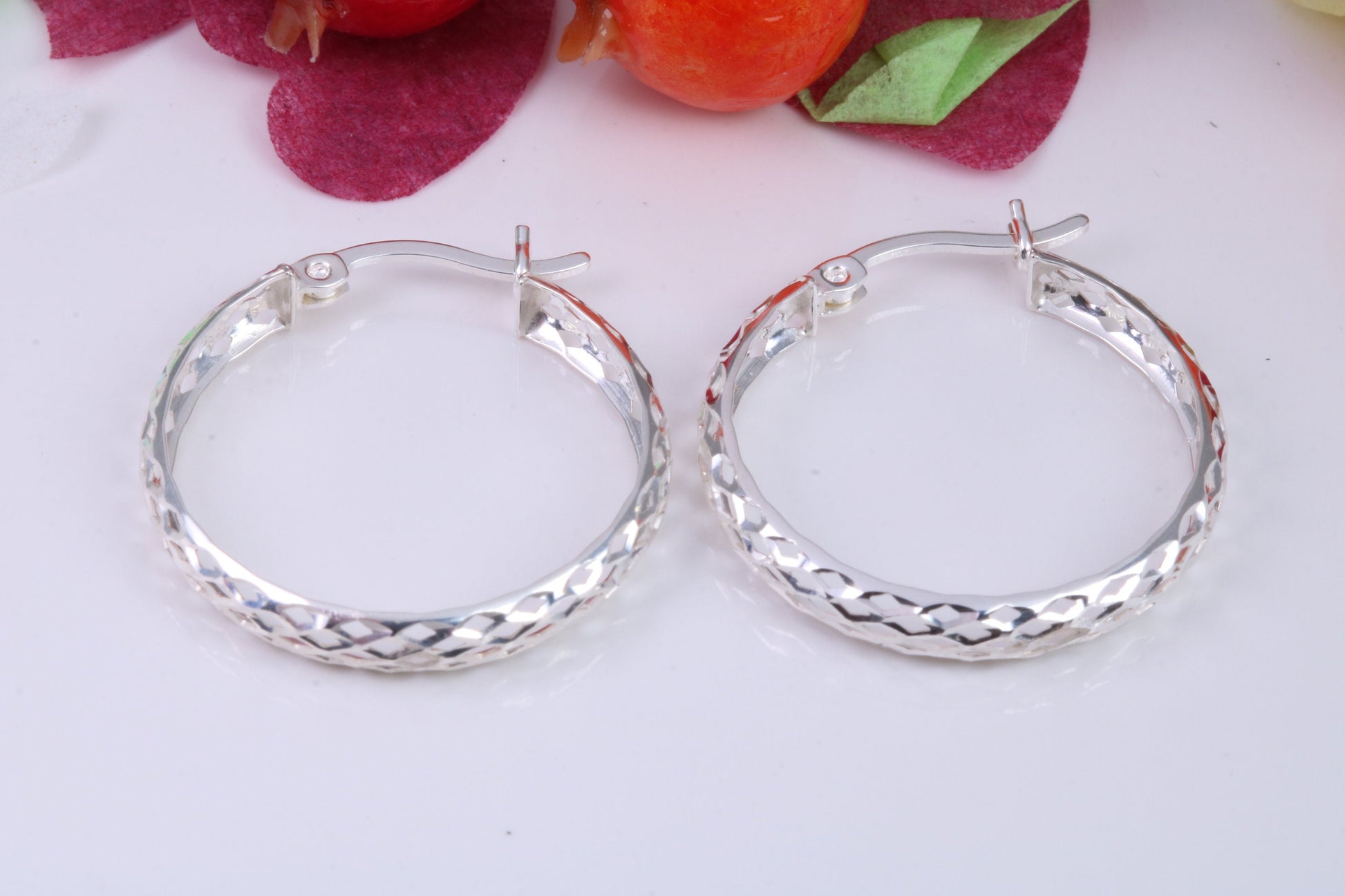 25 mm Round Creole Hoop Earrings Made from 925 Grade Sterling Silver