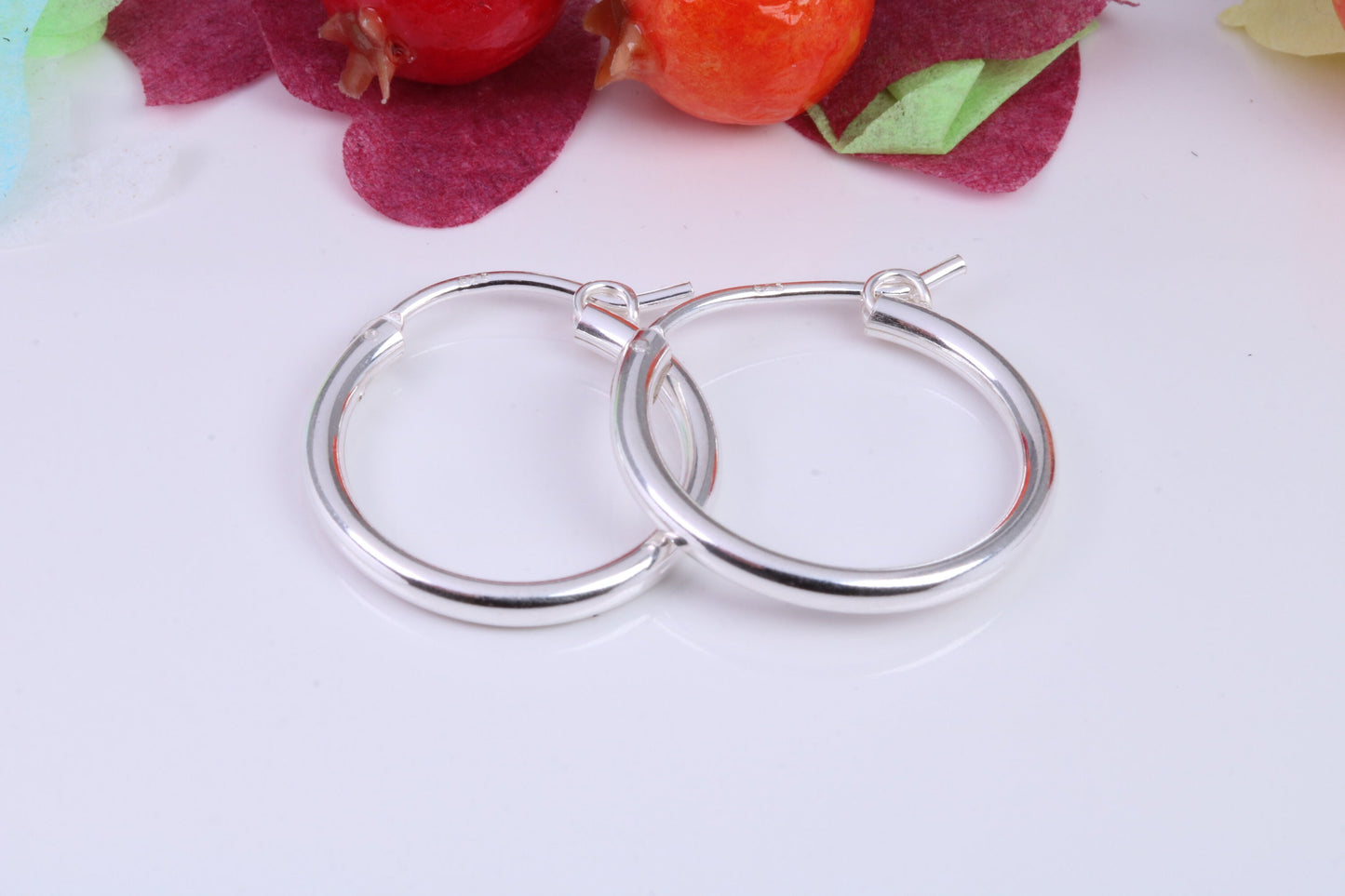 22 mm Round Creole Hoop Earrings Made from 925 Grade Sterling Silver