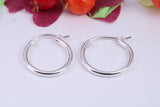 22 mm Round Creole Hoop Earrings Made from 925 Grade Sterling Silver