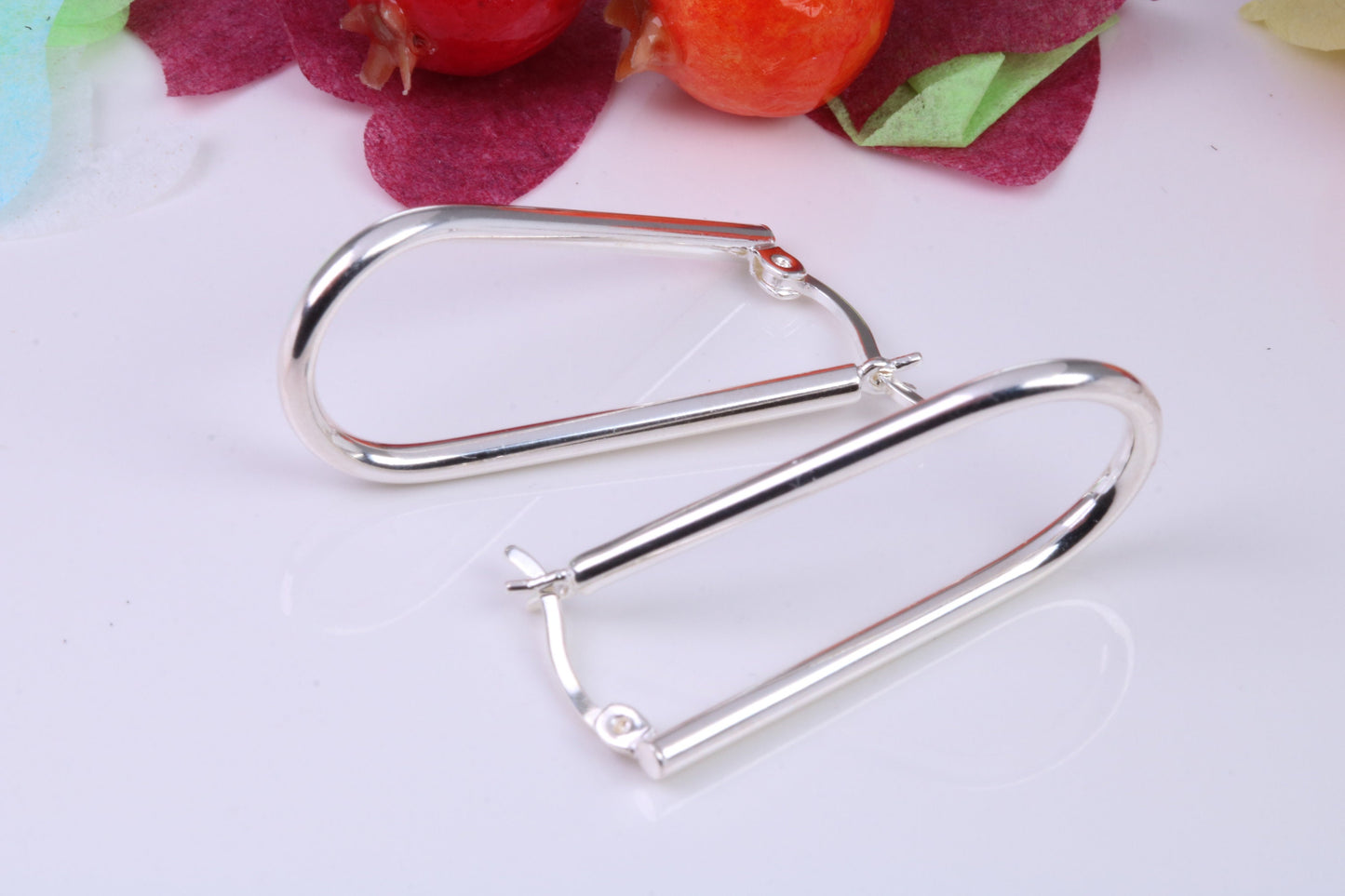 30 mm Long Creole Hoop Earrings Made from 925 Grade Sterling Silver