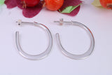 32 mm Long Creole Hoop Earrings Made from 925 Grade Sterling Silver