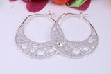 32 mm Long Creole Hoop Earrings Made from 925 Grade Sterling Silver