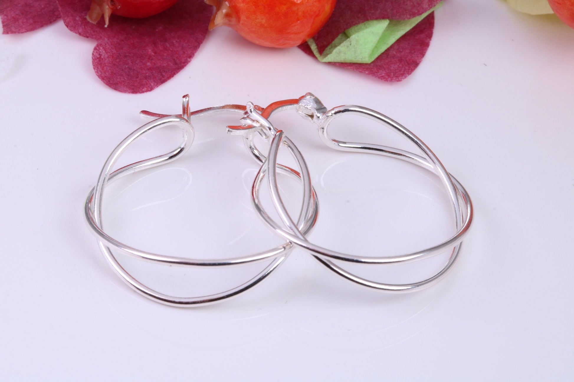 25 mm Round Creole Hoop Earrings Made from 925 Grade Sterling Silver