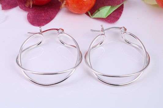 25 mm Round Creole Hoop Earrings Made from 925 Grade Sterling Silver