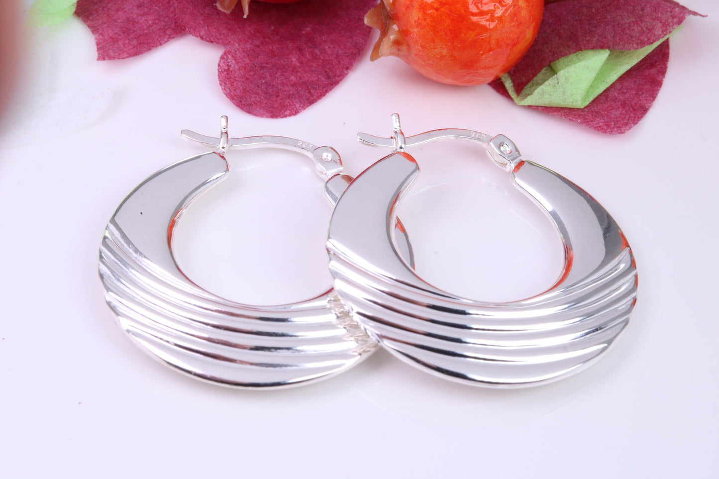 25 mm Round Creole Hoop Earrings Made from 925 Grade Sterling Silver