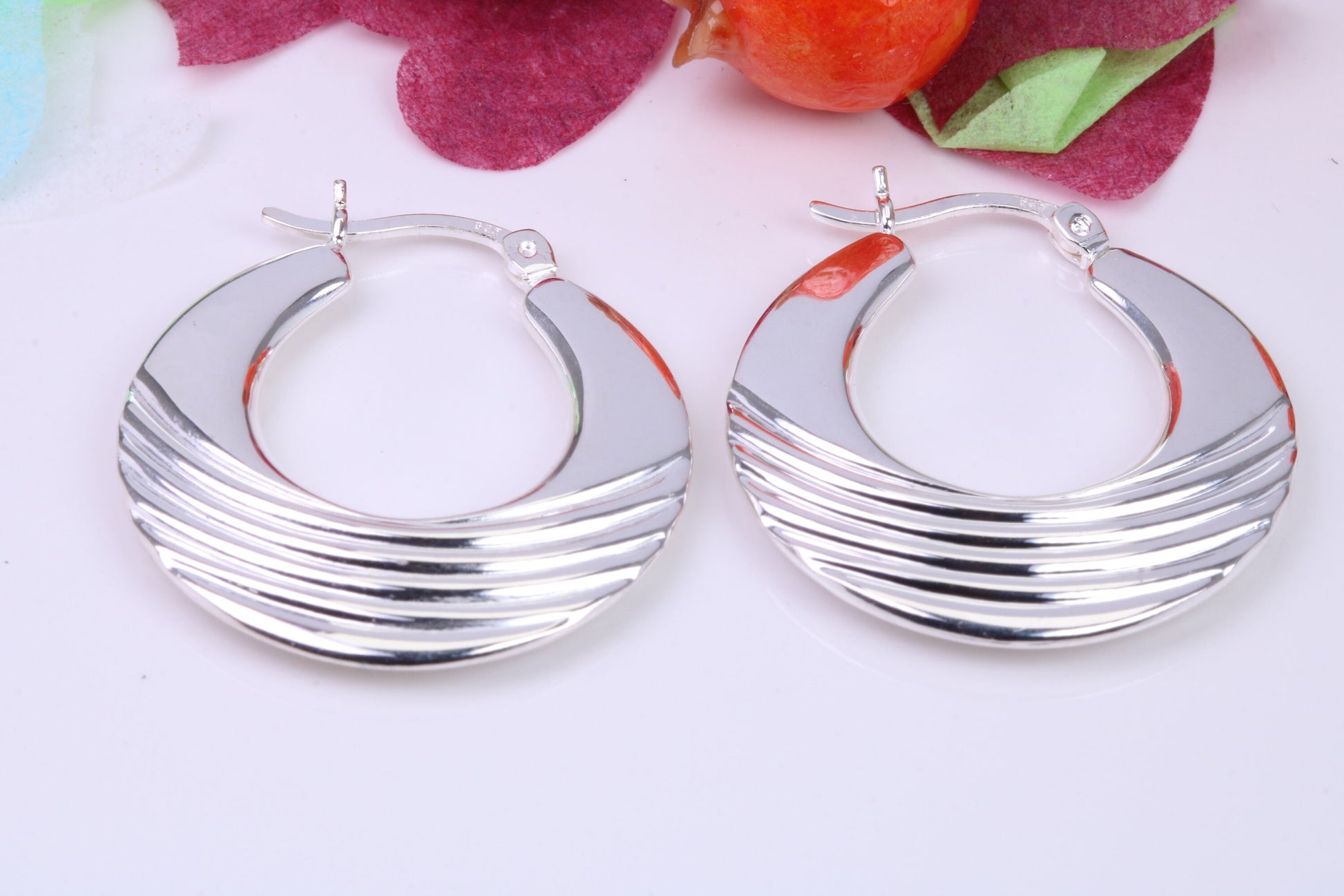 25 mm Round Creole Hoop Earrings Made from 925 Grade Sterling Silver