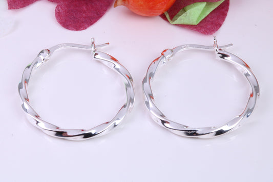 25 mm Round Creole Hoop Earrings Made from 925 Grade Sterling Silver