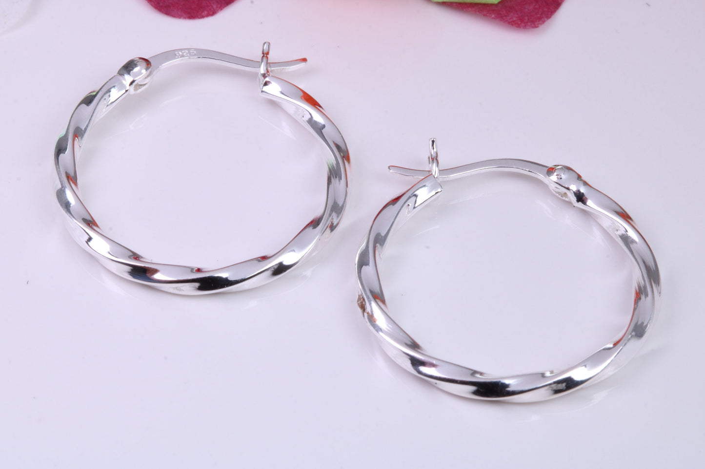 25 mm Round Creole Hoop Earrings Made from 925 Grade Sterling Silver