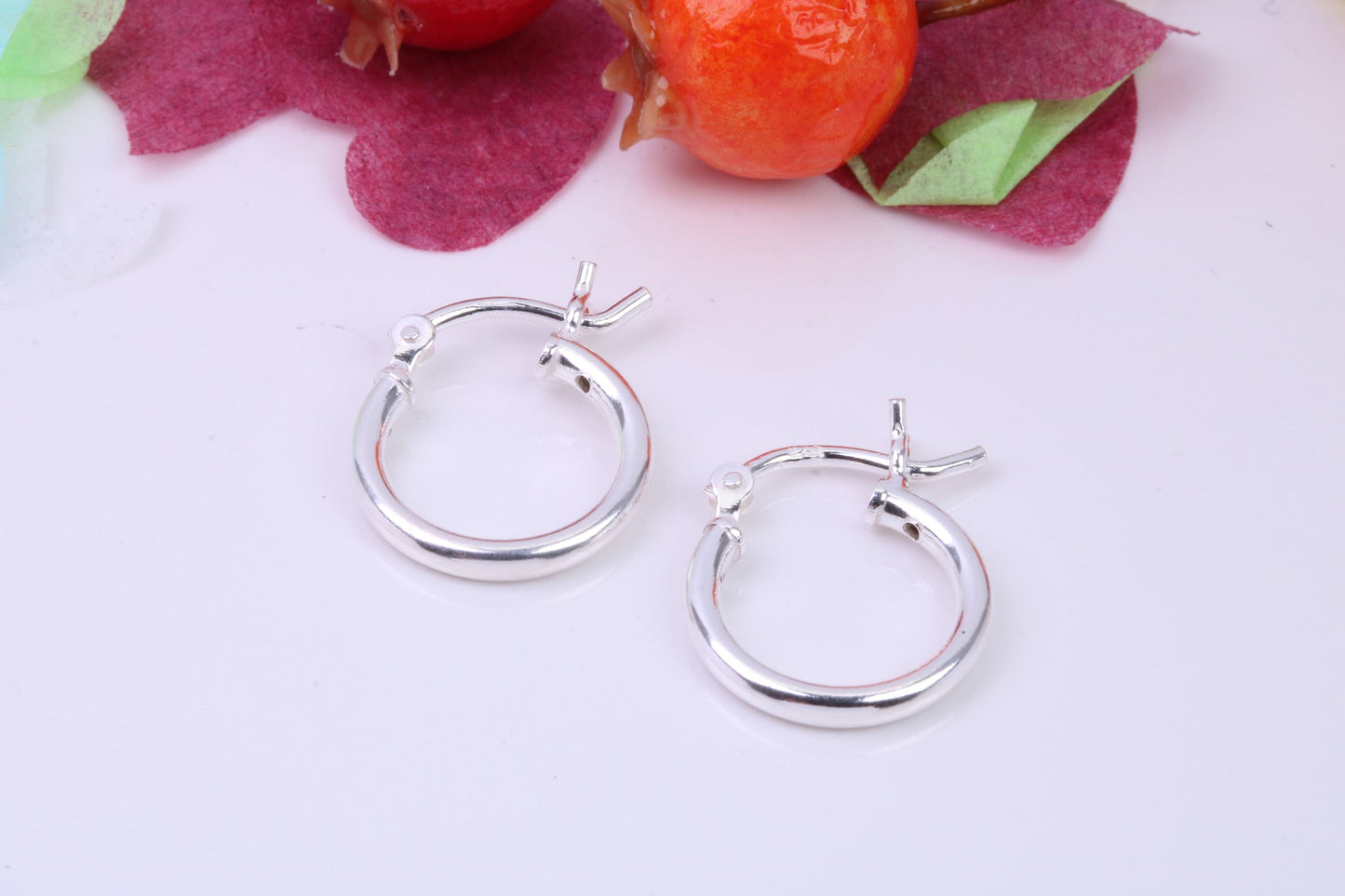 14 mm Round Creole Hoop Earrings Made from 925 Grade Sterling Silver