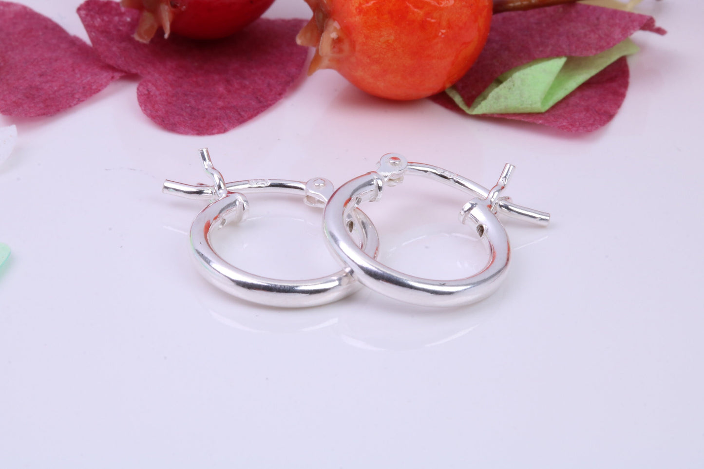 14 mm Round Creole Hoop Earrings Made from 925 Grade Sterling Silver