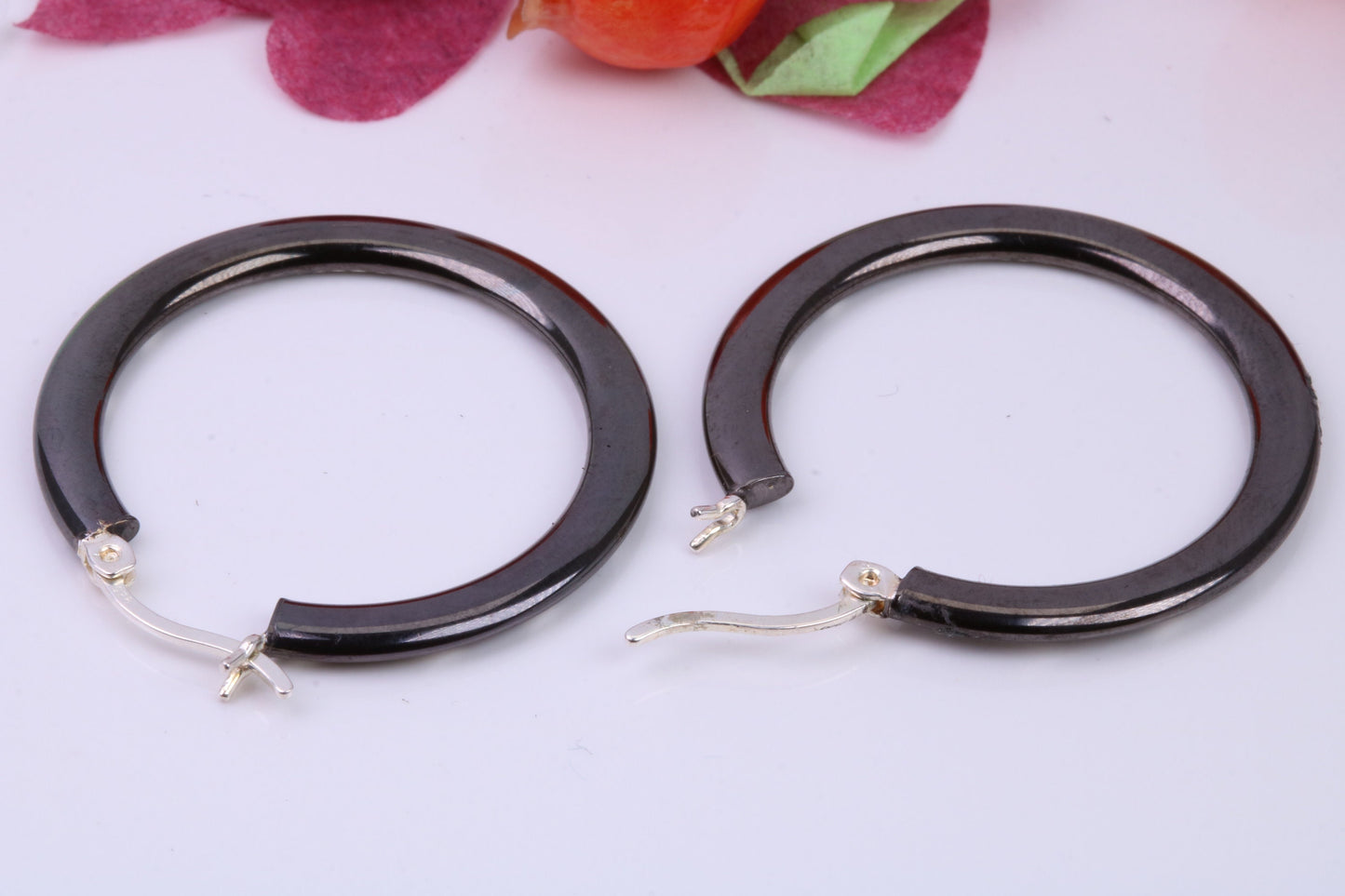 Large 30 mm Round Creole Hoop Earrings Made from 925 Grade Sterling Silver