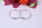 18 mm Round Sleeper Hoop Earrings Made from 925 Grade Sterling Silver