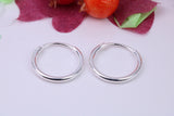 18 mm Round Sleeper Hoop Earrings Made from 925 Grade Sterling Silver