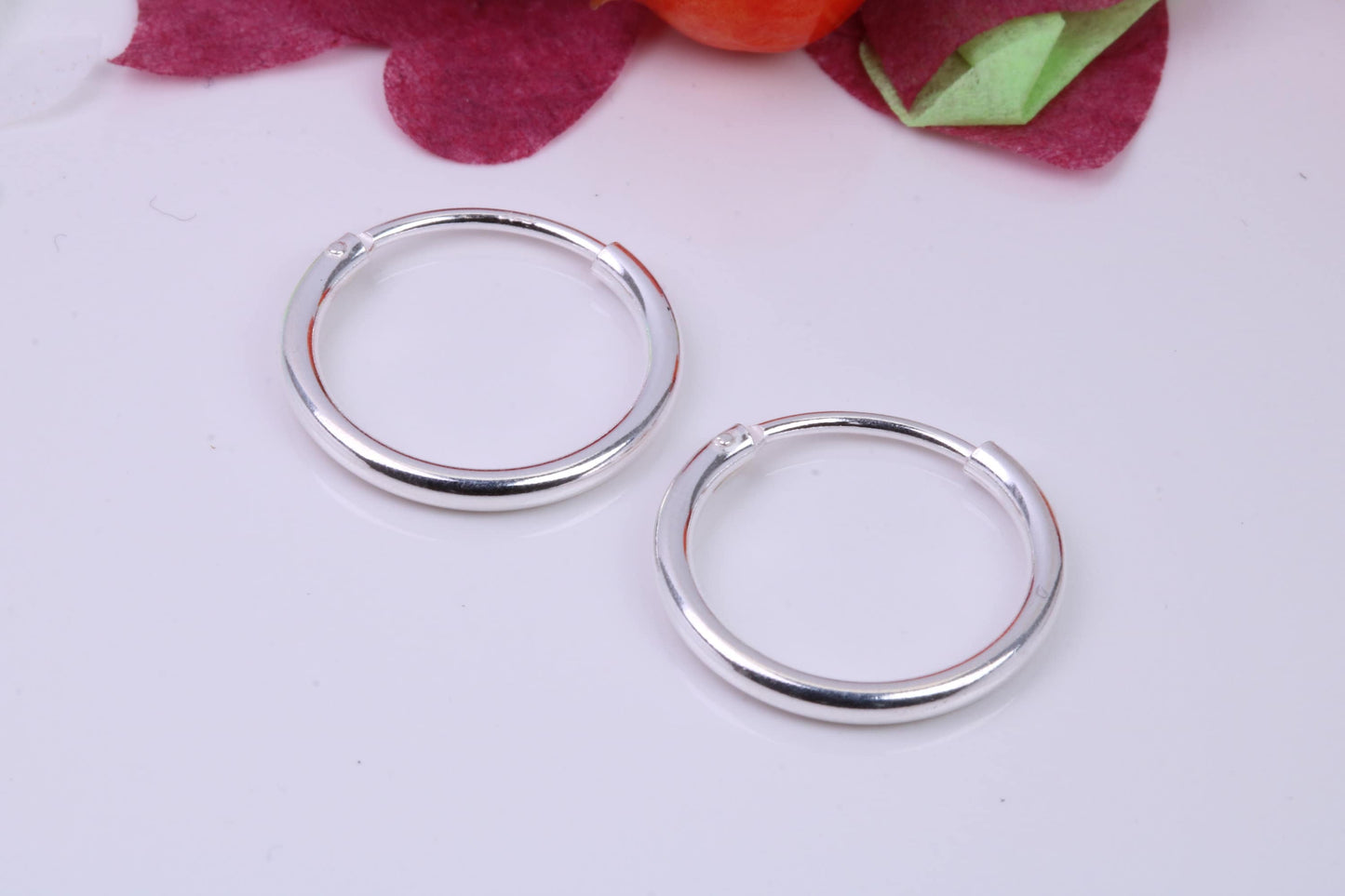 18 mm Round Sleeper Hoop Earrings Made from 925 Grade Sterling Silver