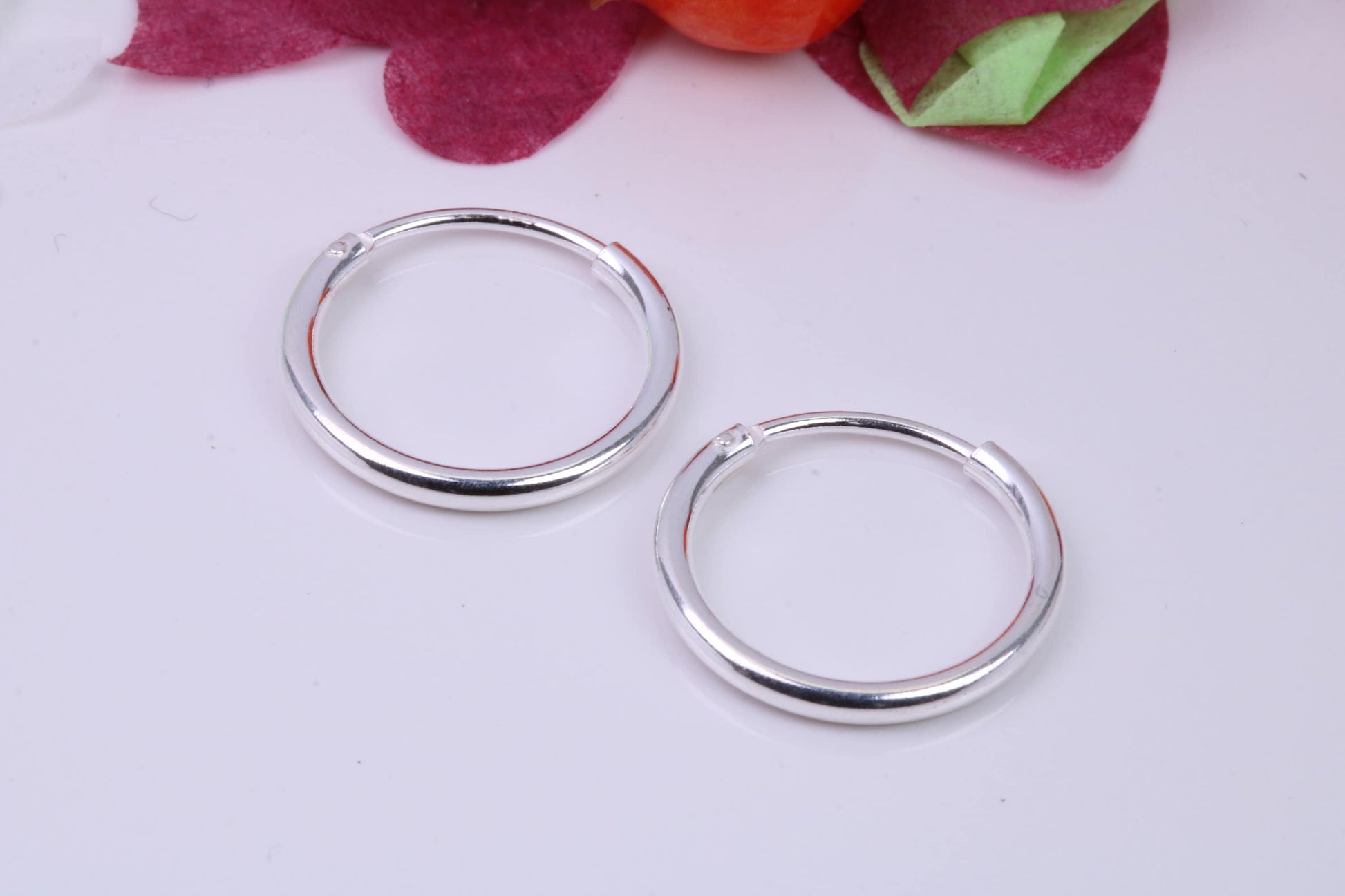 18 mm Round Sleeper Hoop Earrings Made from 925 Grade Sterling Silver