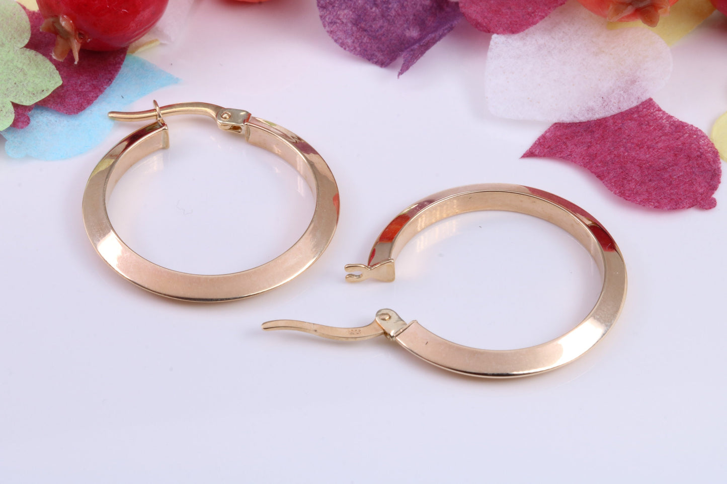 20 mm Round Hoop Creole Earrings Made from 9ct Yellow Gold