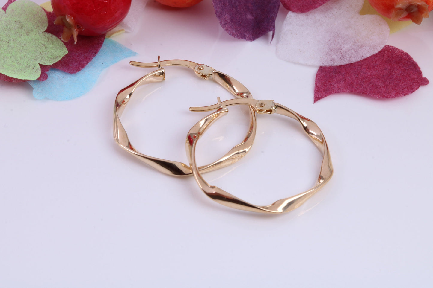 30 mm Round Hoop Creole Earrings Made from 9ct Yellow Gold