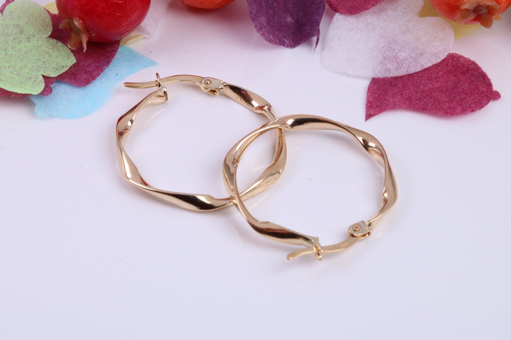 30 mm Round Hoop Creole Earrings Made from 9ct Yellow Gold