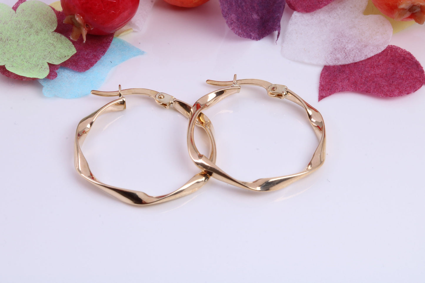 30 mm Round Hoop Creole Earrings Made from 9ct Yellow Gold