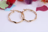 30 mm Round Hoop Creole Earrings Made from 9ct Yellow Gold