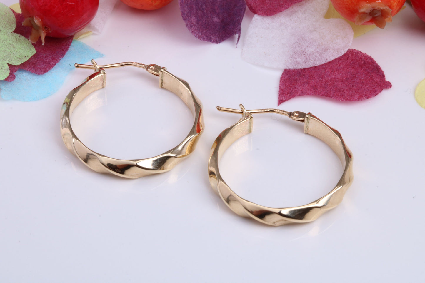 23 mm Round Hoop Creole Earrings Made from 9ct Yellow Gold