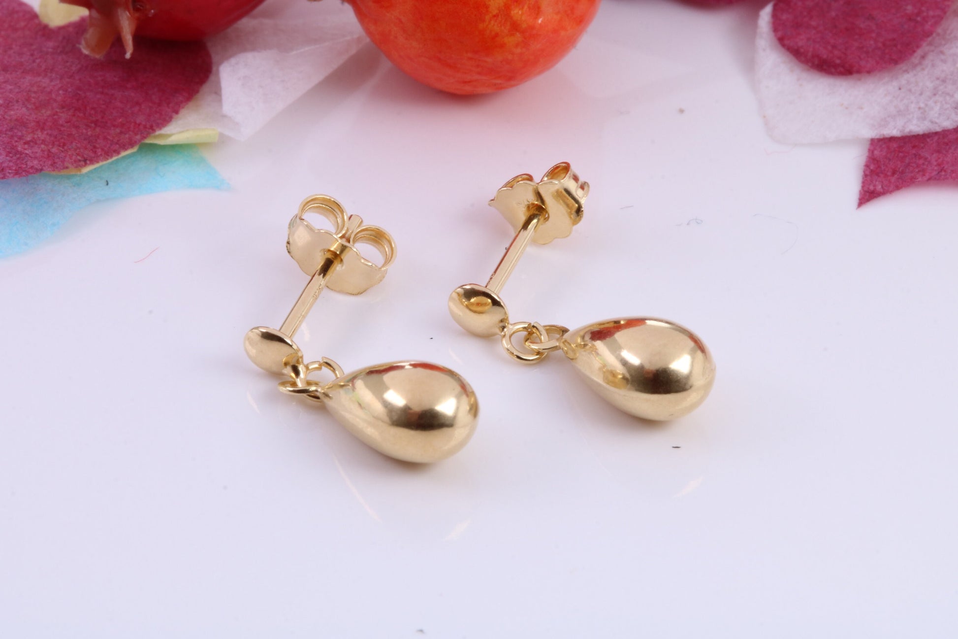 15 mm Long Droppers Stud Earrings Made from 9ct Yellow Gold