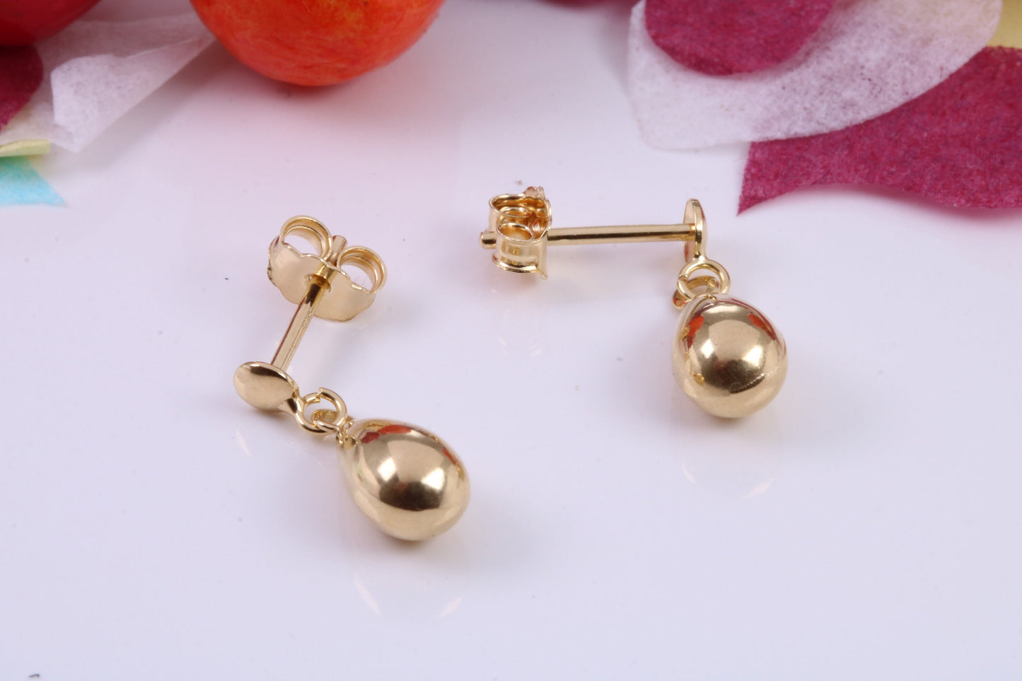 15 mm Long Droppers Stud Earrings Made from 9ct Yellow Gold