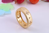 7 mm Wide Very Dressy Cubic Zirconia set Ring, Made from Solid Silver, 18ct Yellow Gold Plated