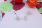 6 mm Round Knotted Stud Earrings, Made from 925 Grade Sterling Silver