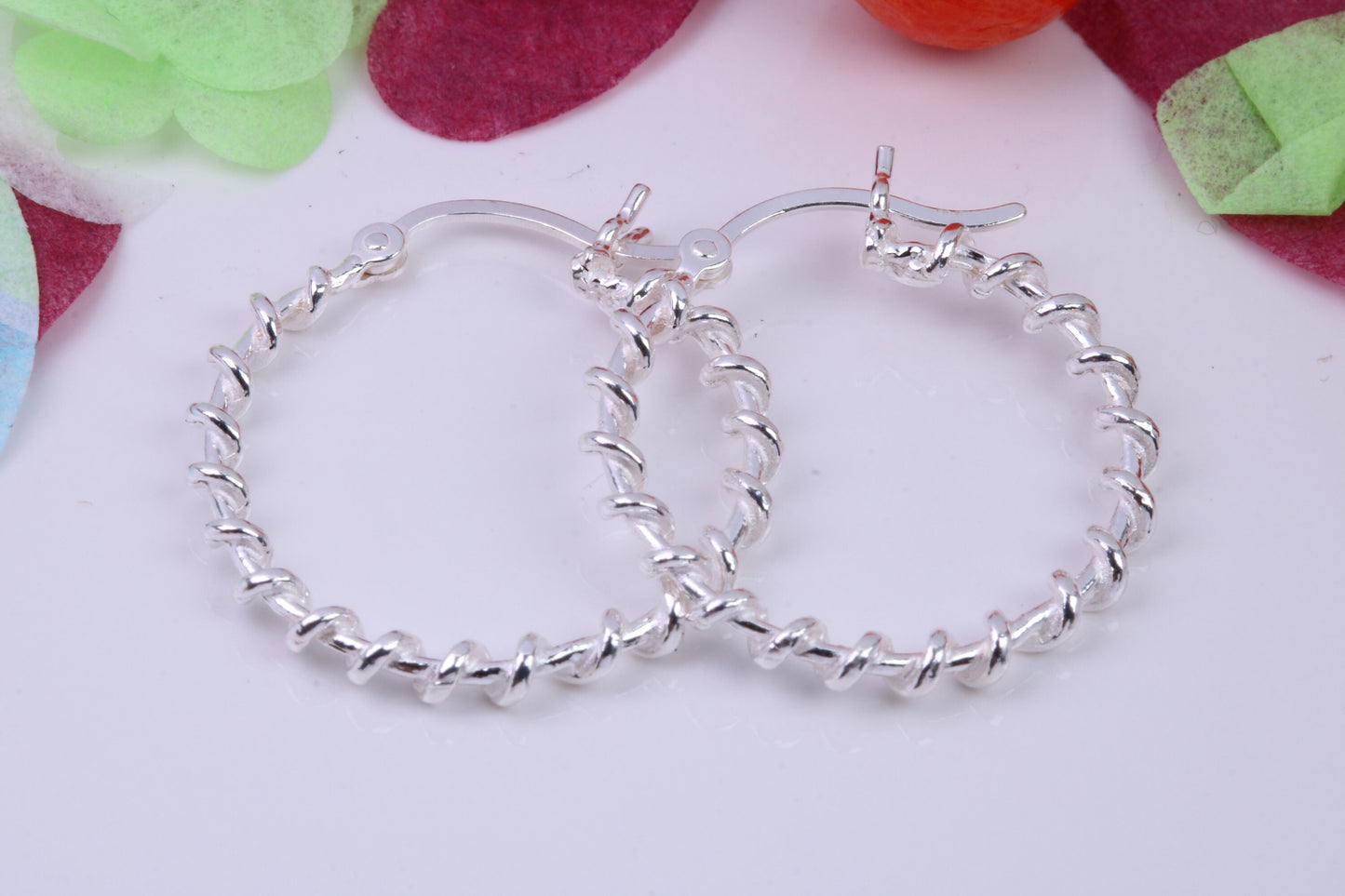 23 mm Round Creole Hoop Earrings Made from 925 Grade Sterling Silver