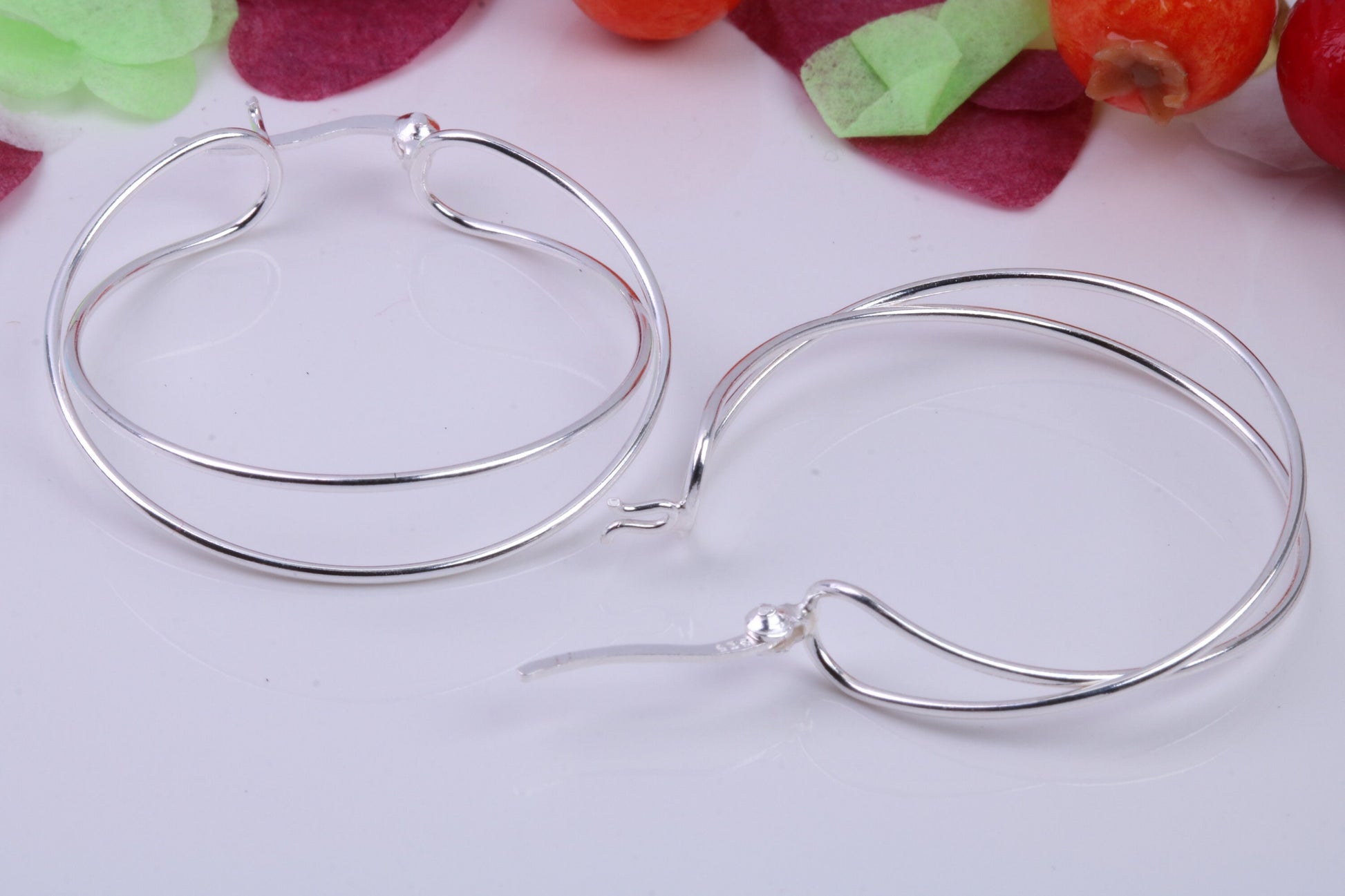 35 mm Round Creole Hoop Earrings Made from 925 Grade Sterling Silver