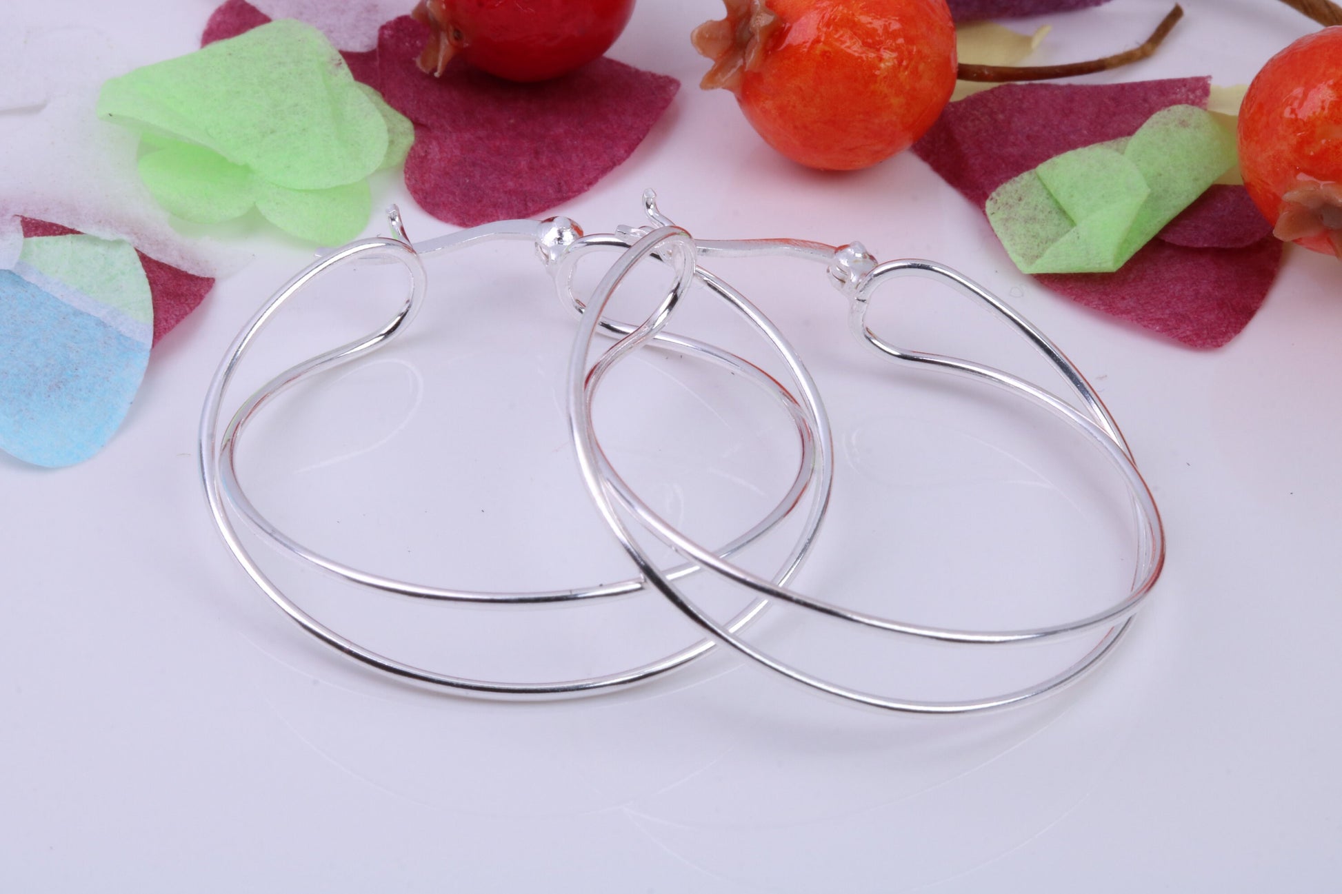 35 mm Round Creole Hoop Earrings Made from 925 Grade Sterling Silver