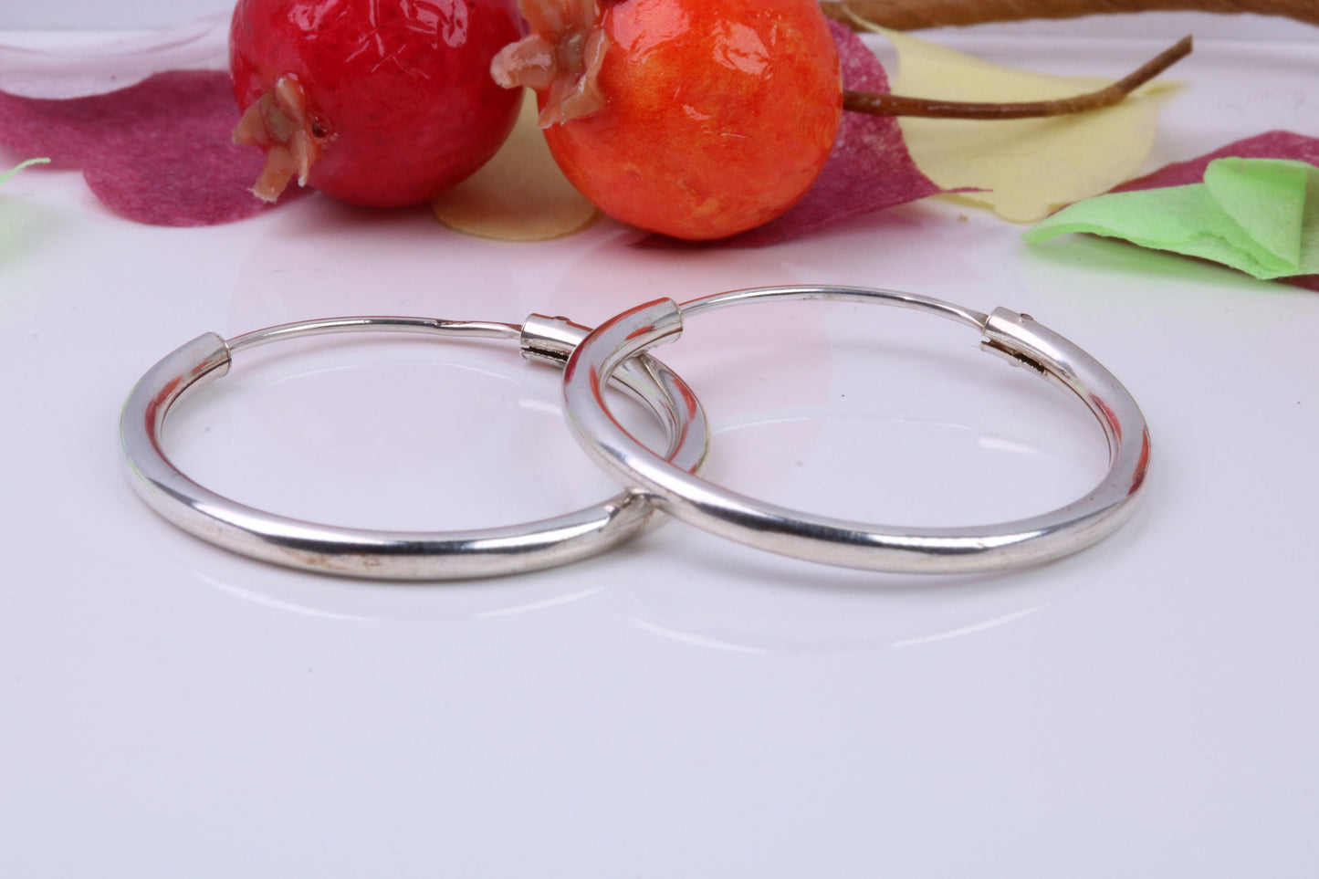 25 mm Round Sleeper Hoop Earrings Made from 925 Grade Sterling Silver