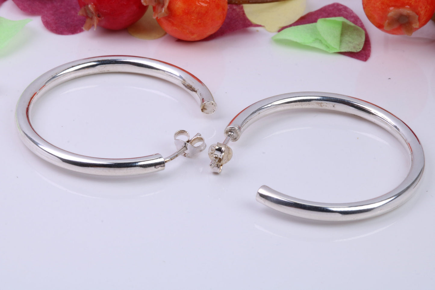 35 mm Round Creole Hoop Earrings Made from 925 Grade Sterling Silver