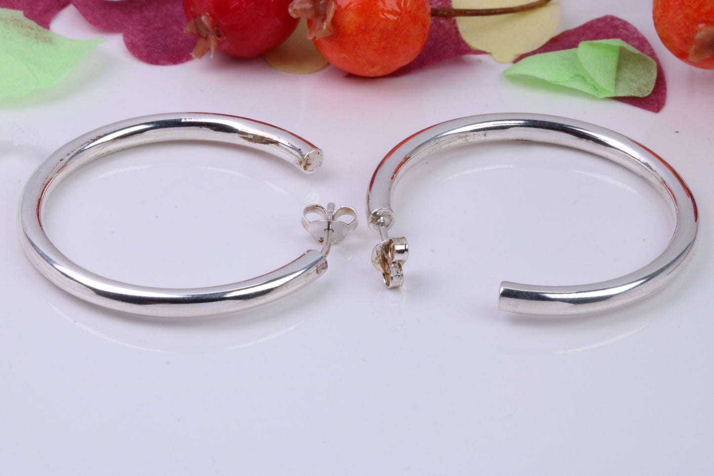 35 mm Round Creole Hoop Earrings Made from 925 Grade Sterling Silver