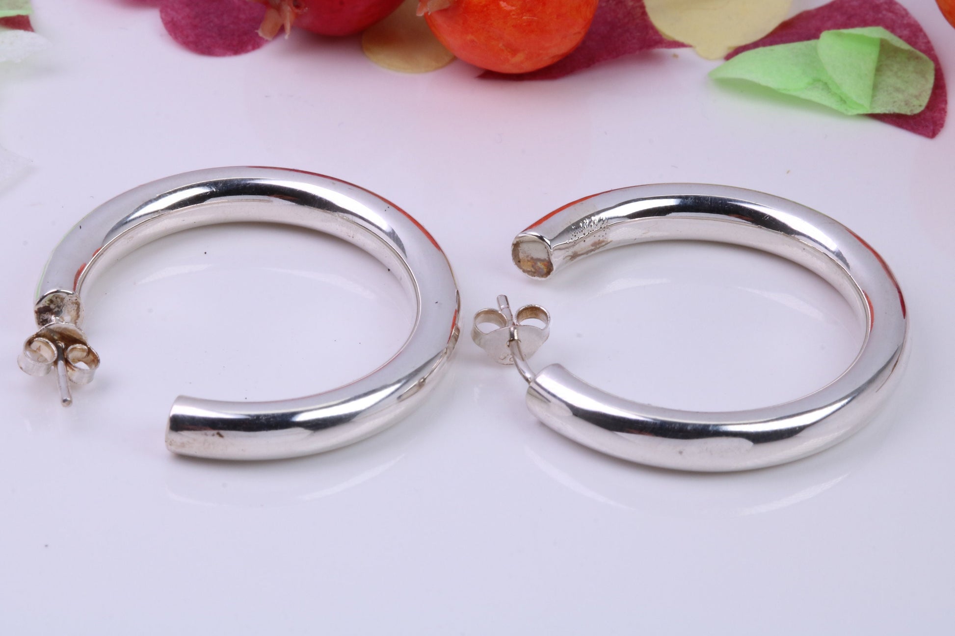 30 mm Round Creole Hoop Earrings Made from 925 Grade Sterling Silver