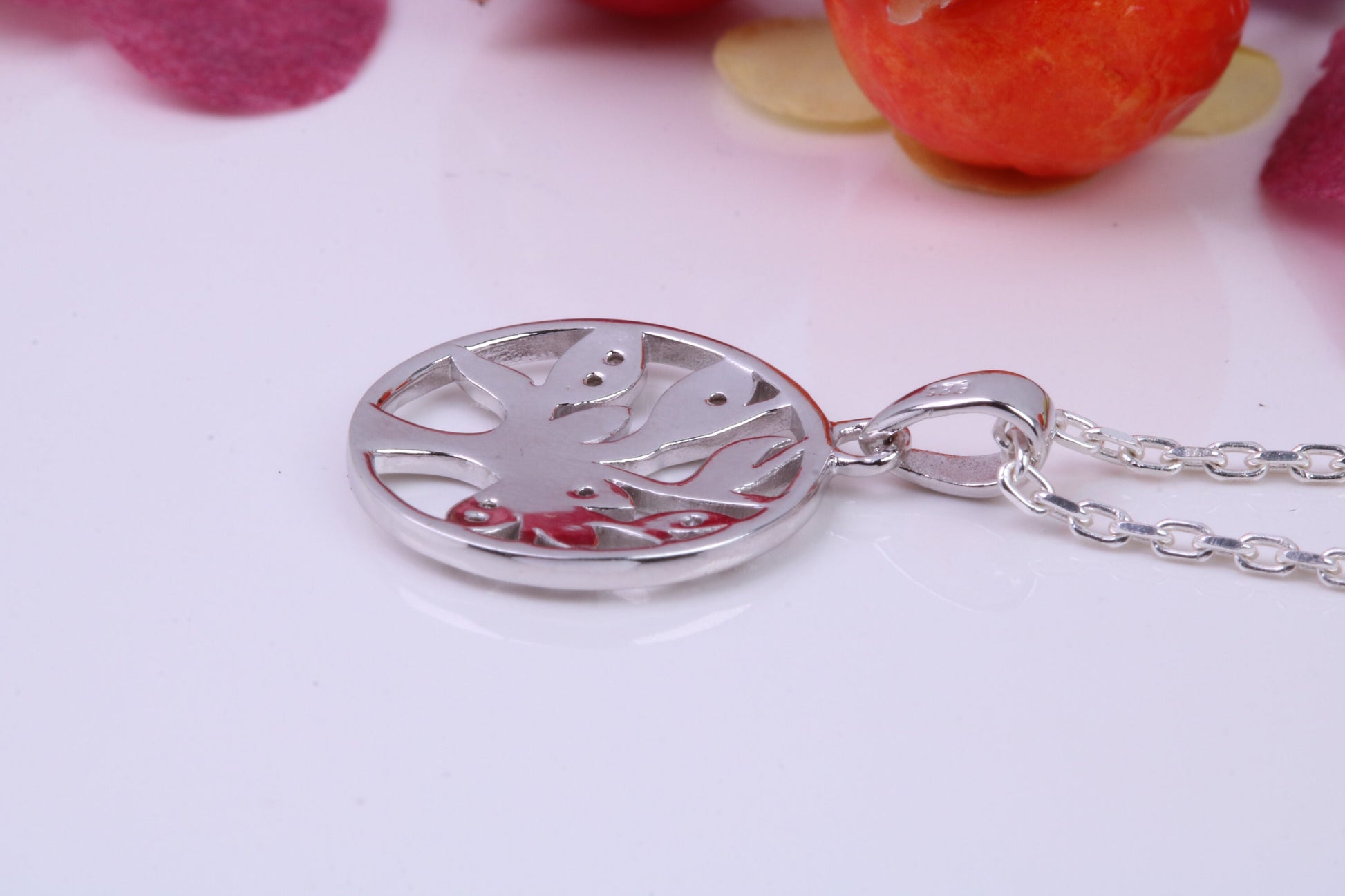 Tree of Life Cubic Zirconia set Necklace, made from solid Sterling Silver