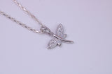 Dragon Fly Cubic Zirconia set Necklace, made from solid Sterling Silver