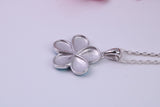 Daisy Flower Blue Opal set Necklace, made from solid Sterling Silver
