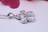 Daisy Flower Blue Opal set Necklace, made from solid Sterling Silver