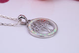 Tree of Life White Opal set Necklace, made from solid Sterling Silver
