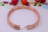 Hinged Bangle set with Diamond White Cubic Zirconia, Made from solid Sterling Silver, 18ct Rose Gold Plated, Matt Finished