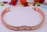 Hinged Bangle set with Diamond White Cubic Zirconia, Made from solid Sterling Silver, 18ct Rose Gold Plated, Matt Finished